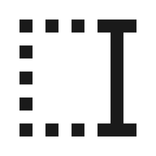 Text select end icon, solid style, from Material Symbols