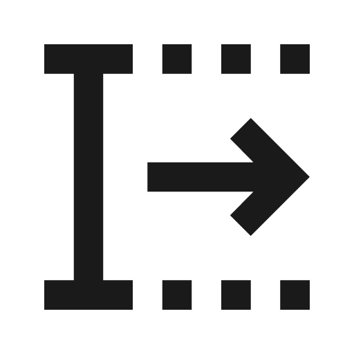 Text select move forward character icon, solid style, from Material Symbols