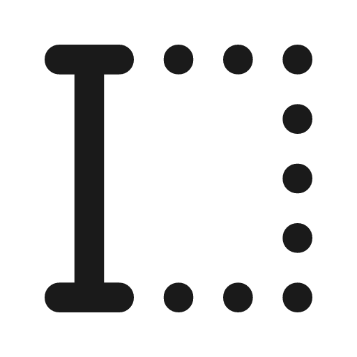 Text select start rounded icon, rounded style, from Material Symbols