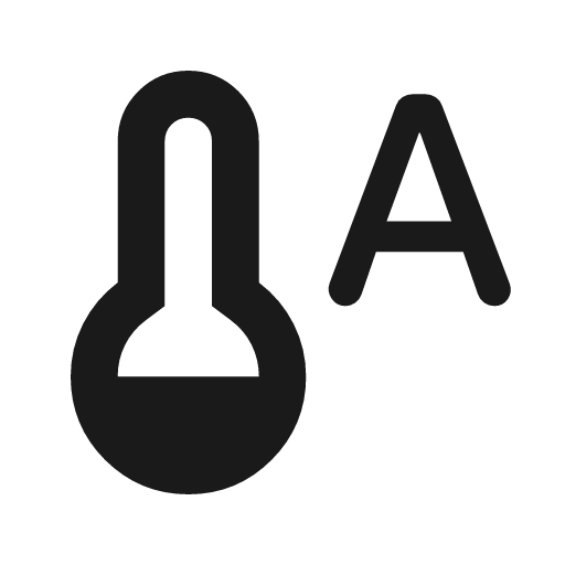 Thermostat auto rounded icon, rounded style, from Material Symbols