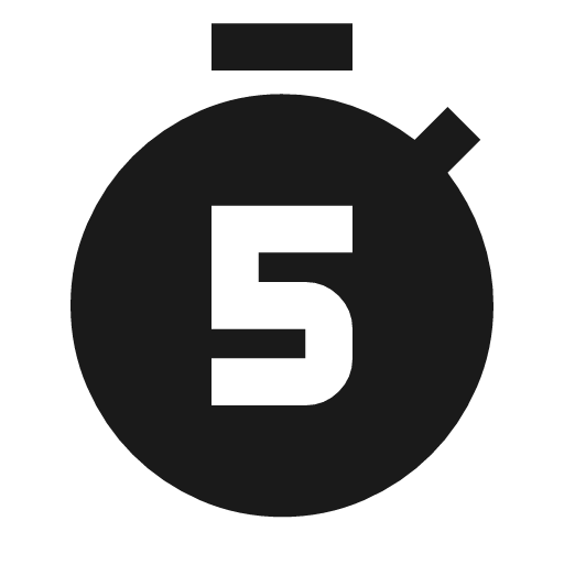 Timer 5 icon, solid style, from Material Symbols