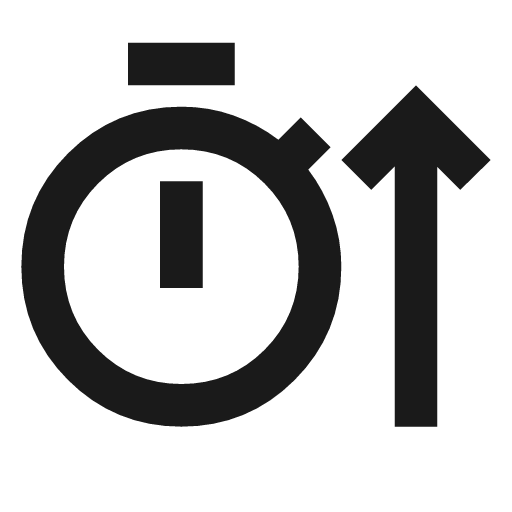 Timer arrow up outline icon, outline style, from Material Symbols