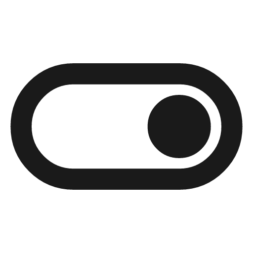 Toggle on outline icon, outline style, from Material Symbols
