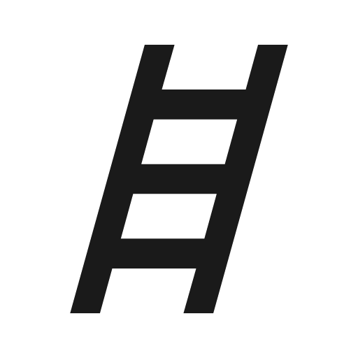 Tools ladder sharp icon, sharp-cornered style, from Material Symbols