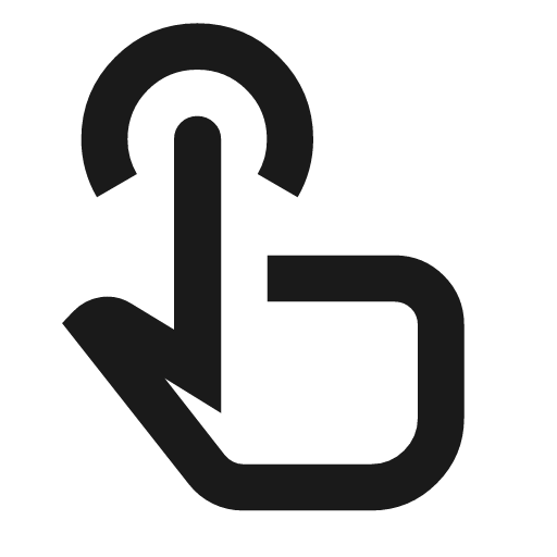 Touch app outline icon, outline style, from Material Symbols