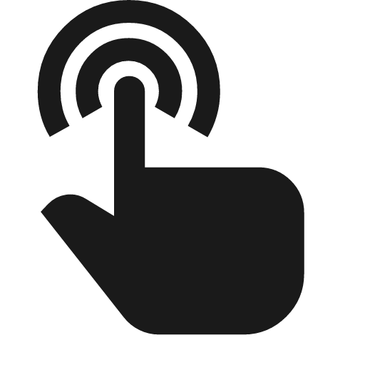 Touch long icon, solid style, from Material Symbols