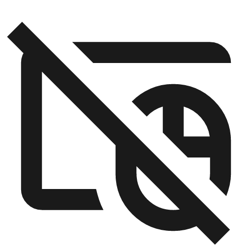 Touchpad mouse off outline icon, outline style, from Material Symbols