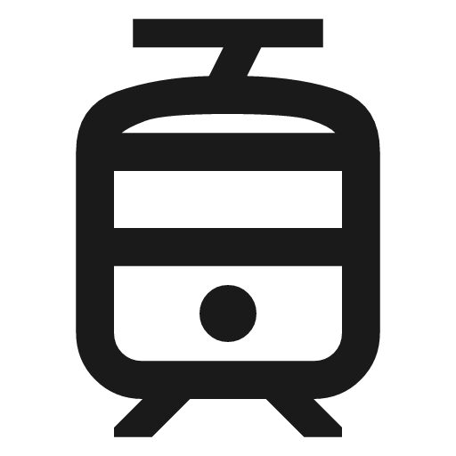 Tram outline icon, outline style, from Material Symbols