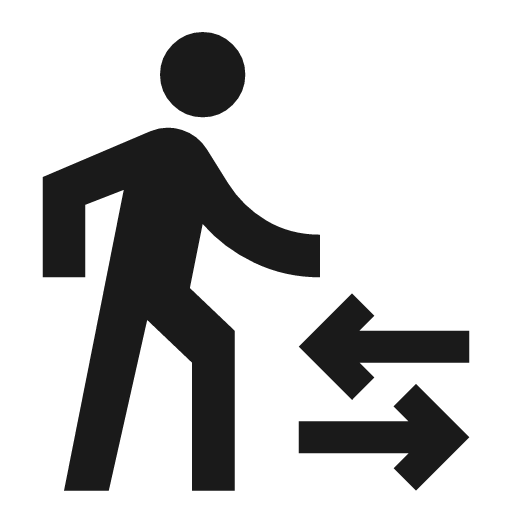 Transfer within a station icon, solid style, from Material Symbols