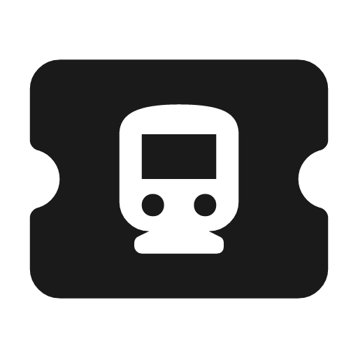 Transit ticket rounded icon, rounded style, from Material Symbols