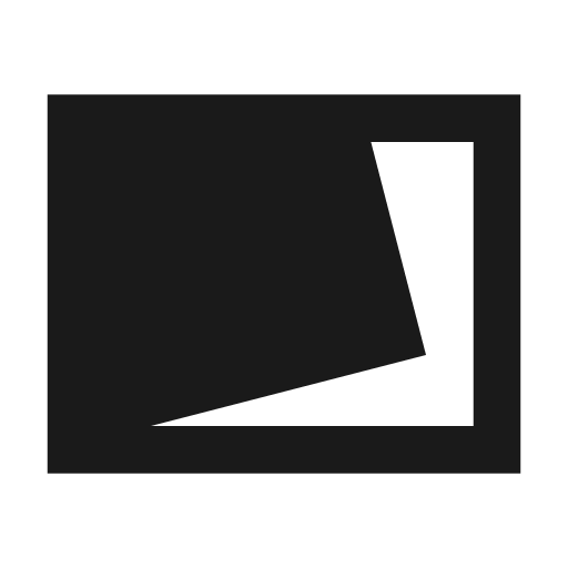 Transition chop sharp icon, sharp-cornered style, from Material Symbols