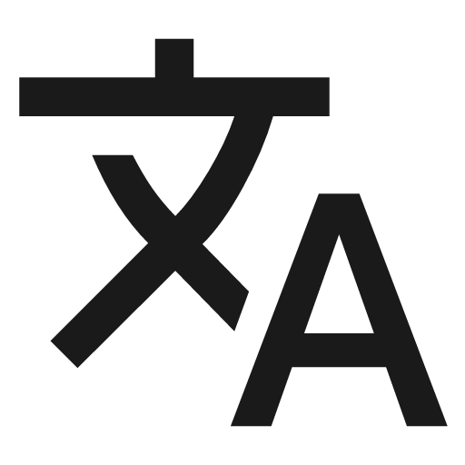 Translate icon, solid style, from Material Symbols