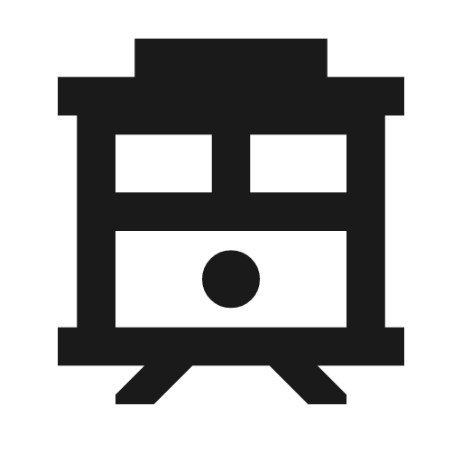 Trolley cable car outline icon, outline style, from Material Symbols