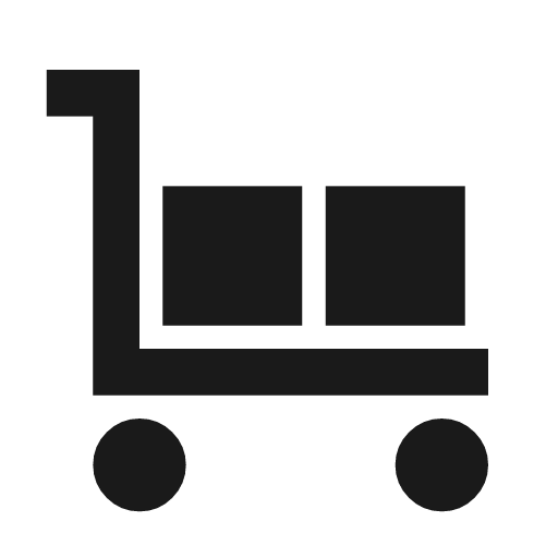 Trolley icon, solid style, from Material Symbols