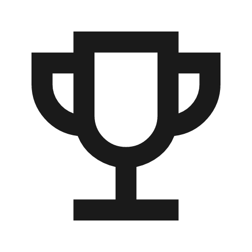 Trophy outline sharp icon, sharp-cornered style, from Material Symbols