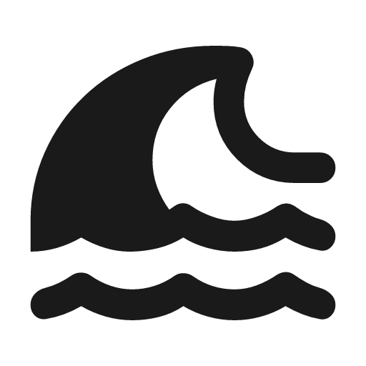 Tsunami rounded icon, rounded style, from Material Symbols