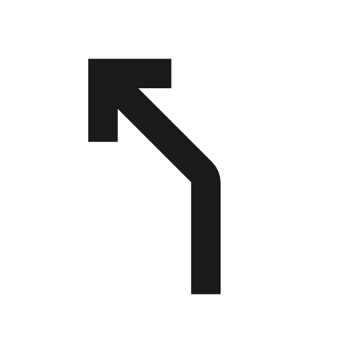 Turn slight left icon, solid style, from Material Symbols
