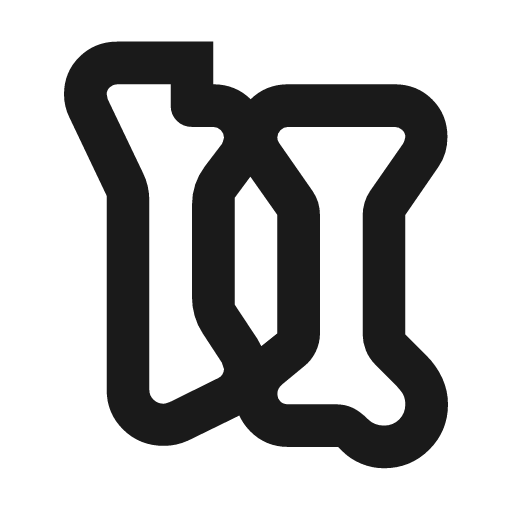 Ulna radius outline icon, outline style, from Material Symbols