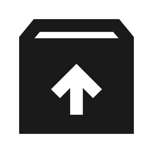 Unarchive sharp icon, sharp-cornered style, from Material Symbols