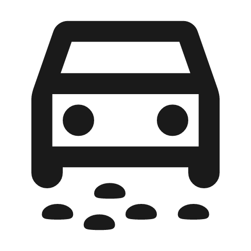 Unpaved road outline rounded icon, rounded style, from Material Symbols