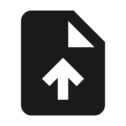Upload file icon, solid style, from Material Symbols