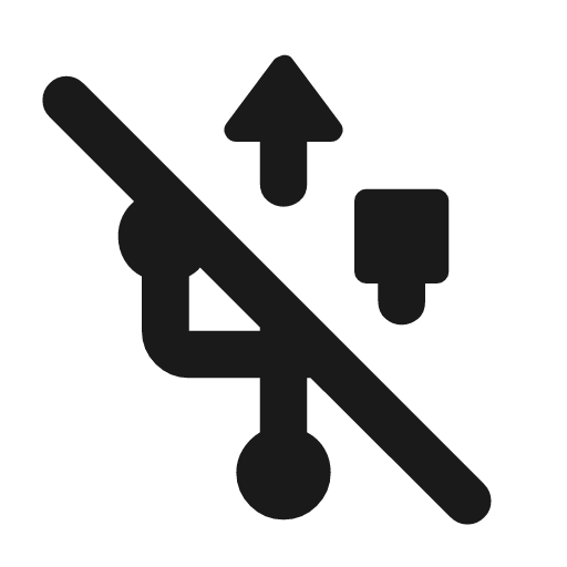 Usb off rounded icon, rounded style, from Material Symbols