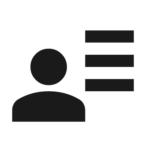 User attributes icon, solid style, from Material Symbols