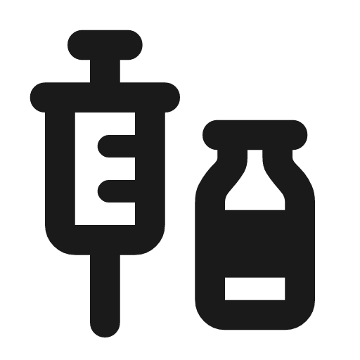 Vaccines rounded icon, rounded style, from Material Symbols