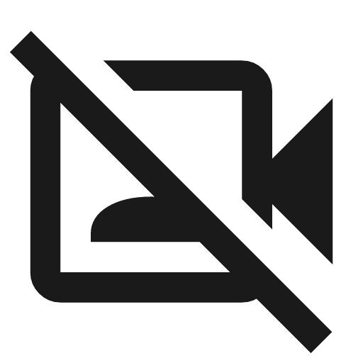 Video camera front off outline icon, outline style, from Material Symbols