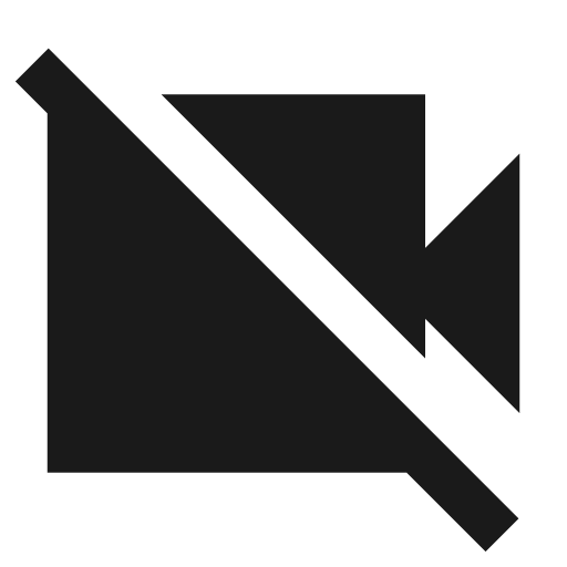 Videocam off sharp icon, sharp-cornered style, from Material Symbols