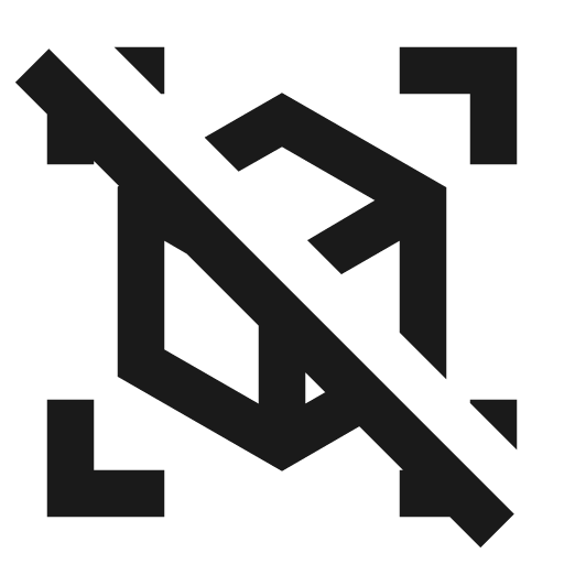 View in ar off outline sharp icon, sharp-cornered style, from Material Symbols