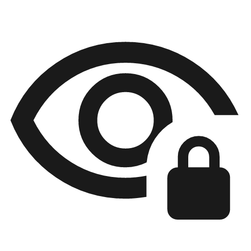 Visibility lock outline icon, outline style, from Material Symbols