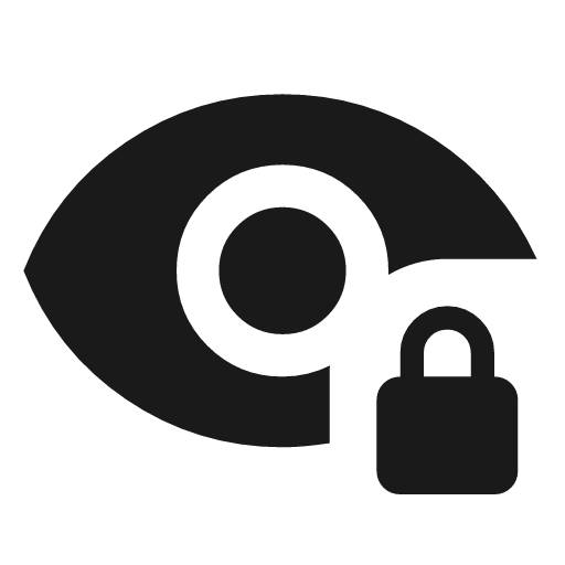 Visibility lock icon, solid style, from Material Symbols