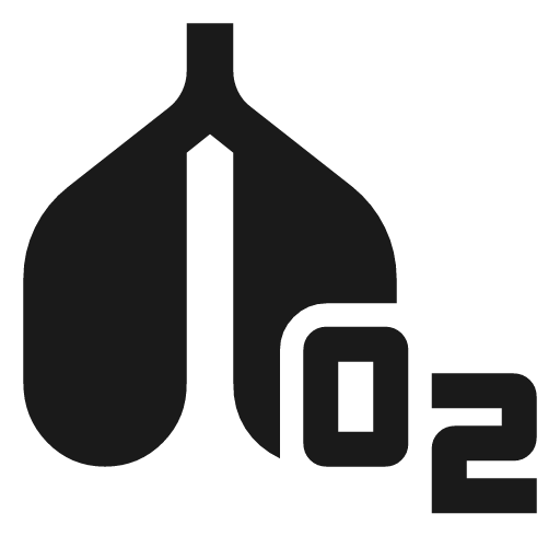 Vo2 max icon, solid style, from Material Symbols