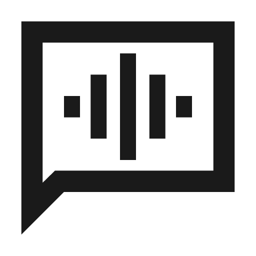 Voice chat outline sharp icon, sharp-cornered style, from Material Symbols