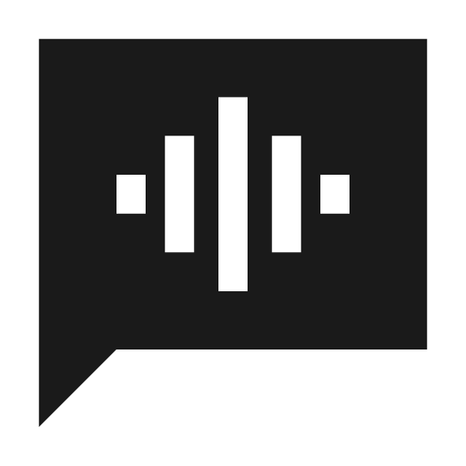 Voice chat sharp icon, sharp-cornered style, from Material Symbols