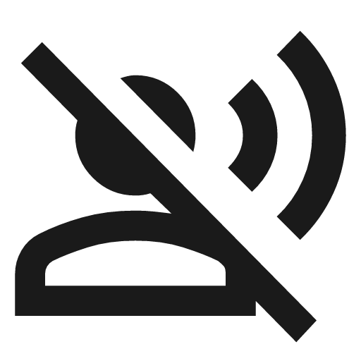 Voice over off outline icon, outline style, from Material Symbols