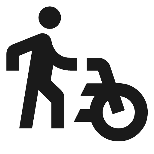 Walk bike icon, solid style, from Material Symbols