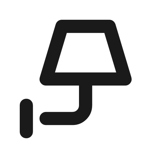 Wall lamp outline rounded icon, rounded style, from Material Symbols