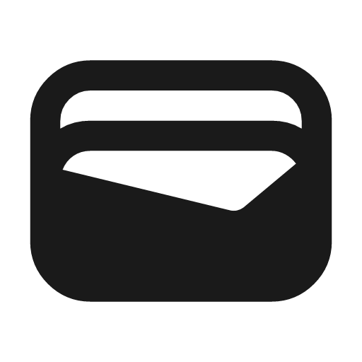 Wallet icon, solid style, from Material Symbols