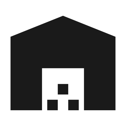 Warehouse icon, solid style, from Material Symbols