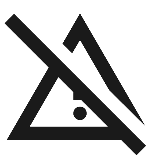 Warning off outline icon, outline style, from Material Symbols