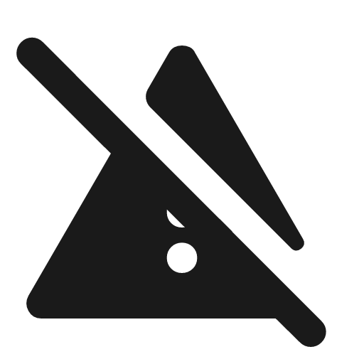 Warning off rounded icon, rounded style, from Material Symbols