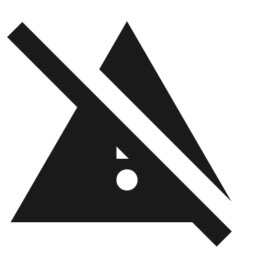 Warning off icon, solid style, from Material Symbols
