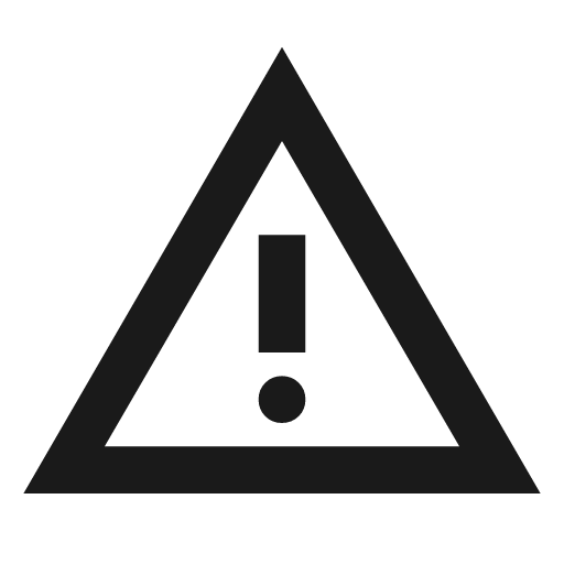 Warning outline icon, outline style, from Material Symbols