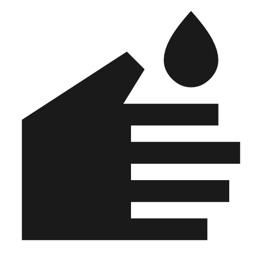 Wash sharp icon, sharp-cornered style, from Material Symbols