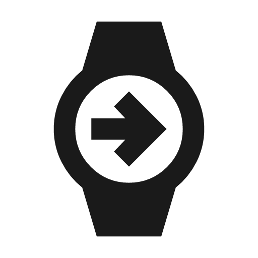 Watch arrow icon, solid style, from Material Symbols