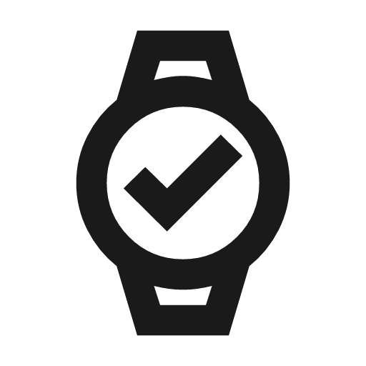 Watch check outline icon, outline style, from Material Symbols