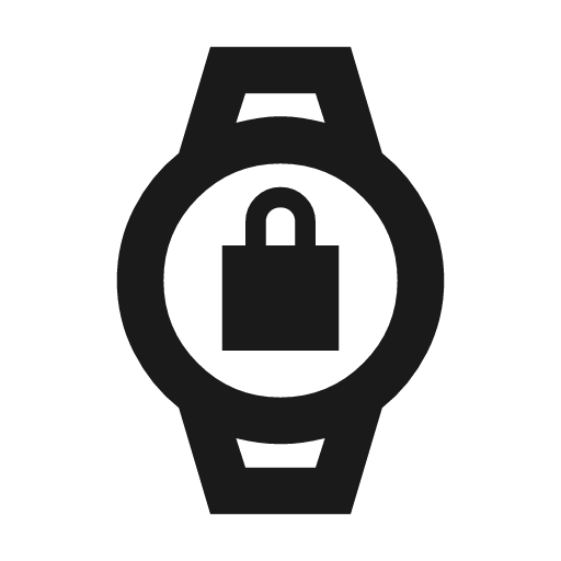 Watch lock outline sharp icon, sharp-cornered style, from Material Symbols