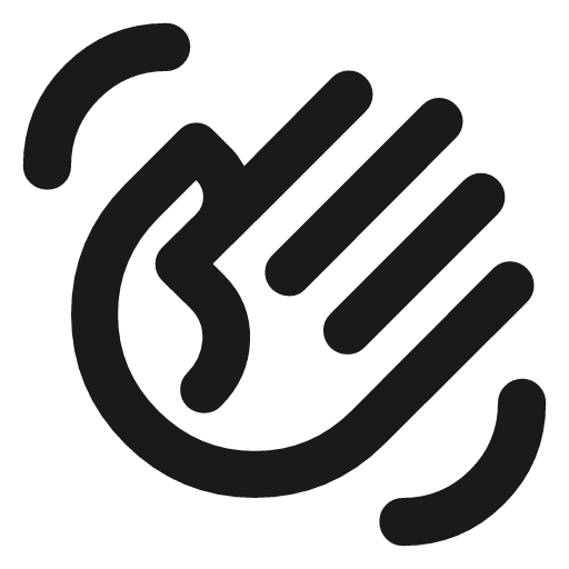Waving hand outline rounded icon, rounded style, from Material Symbols